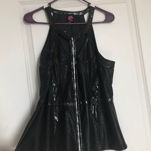 Festive 2B Bebe Pleather Peplum Top for New Years